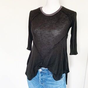 Free people intimates black knit top‎ xs